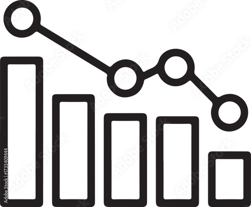 Simple line graph and bar chart showing a downward trend