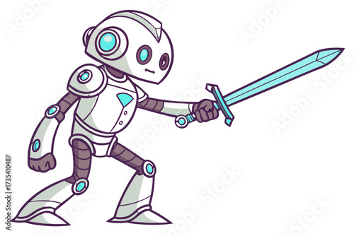 Robot holding a sword