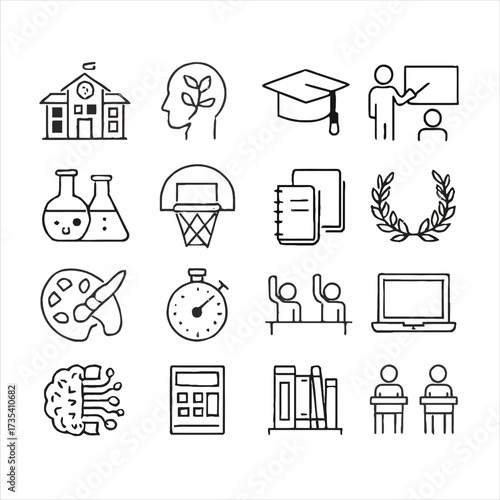 Website line editable icon set. Contain icons related to Containing web design, internet, content, SEO, hosting, blog, homepage, e-commerce, and more. Editable stroke. Vector illustration