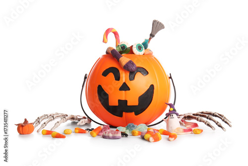 Cauldron in shape of pumpki...