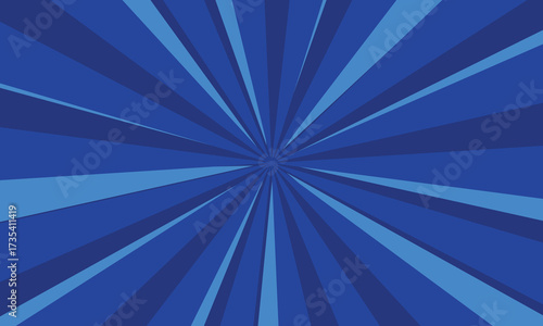 Dynamic dark blue pop art background featuring halftone dots and glowing burst rays, perfect for comic book designs, posters, banners, presentations and creative projects.
