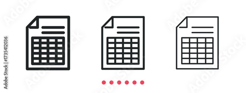 Document report icon. Thin line icon vector