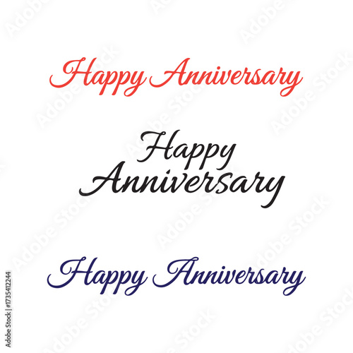 Obraz na plátně Elegant script Happy Anniversary silhouette text bundle design