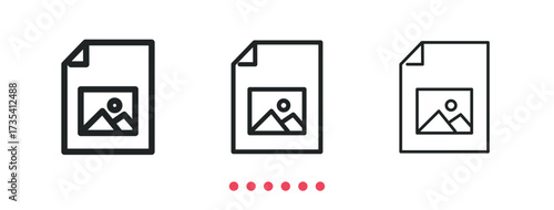 Media file icon. Thin line icon vector