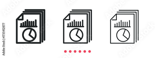 Report icon. Thin line icon vector