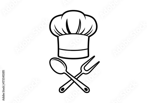 Chef hat spoon fork, a symbol of culinary expertise delicious food preparation