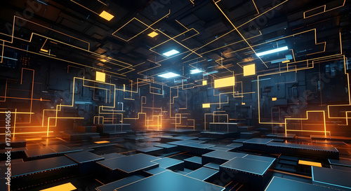 Step into the future with this dynamic digital cityscape, perfect for tech, innovation, and futuristic concepts