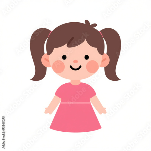 Happy Girl Pigtails Icon