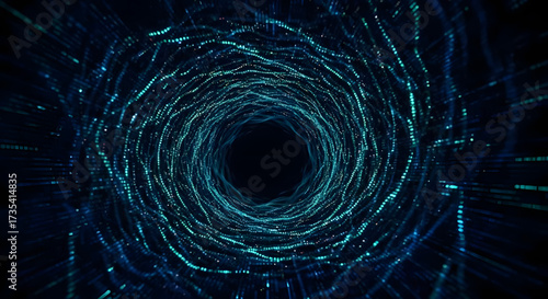 Dive into a mesmerizing digital vortex, an abstract data stream perfect for tech and science visualizations