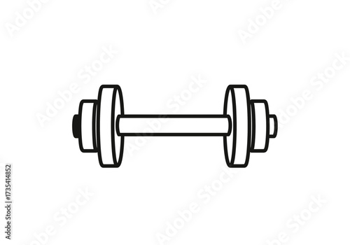 Dumbbell outline representing fitness, strength training, exercise for a healthy lifestyle