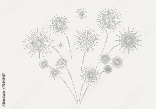 Illustration of a bouquet of fireworks, perfect for festive celebrations creative designs
