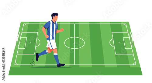 Dynamic soccer player sprints across the meticulously marked field showcasing athletic motion and strategic gameplay capturing the essence of