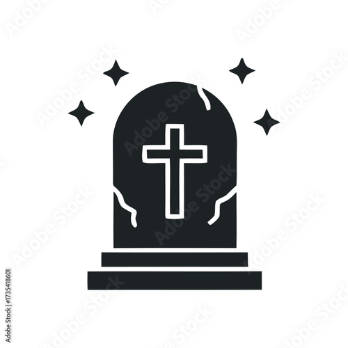 Tombstone Icon - Spooky Halloween Gravestone Vector Design
