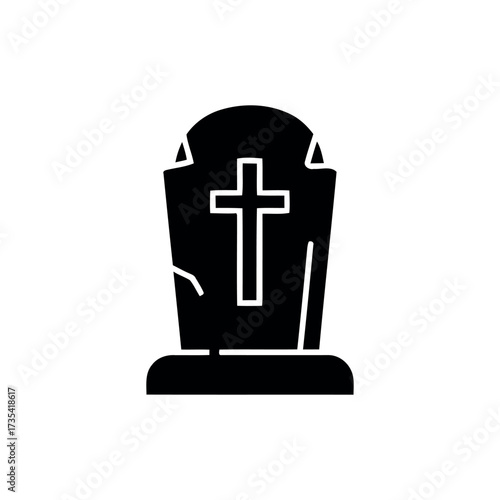 Tombstone Icon - Spooky Halloween Gravestone Vector Design