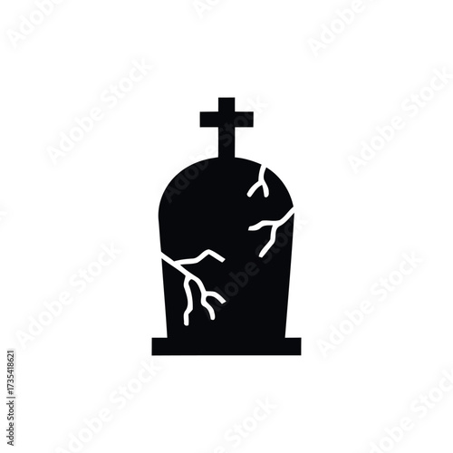 Tombstone Icon - Spooky Halloween Gravestone Vector Design