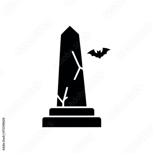 Tombstone Icon - Spooky Halloween Gravestone Vector Design