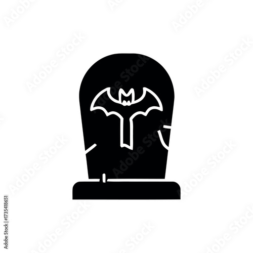 Tombstone Icon - Spooky Halloween Gravestone Vector Design