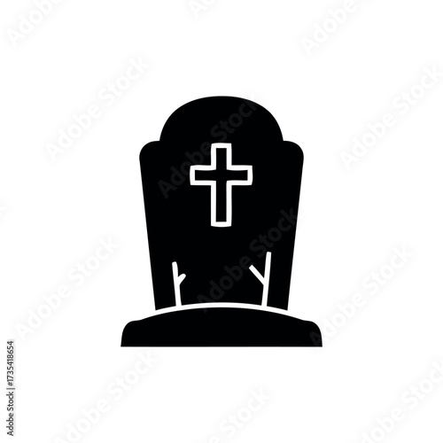 Tombstone Icon - Spooky Halloween Gravestone Vector Design