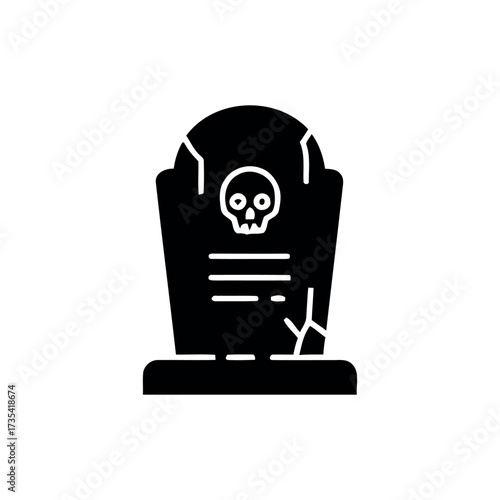 Tombstone Icon - Spooky Halloween Gravestone Vector Design