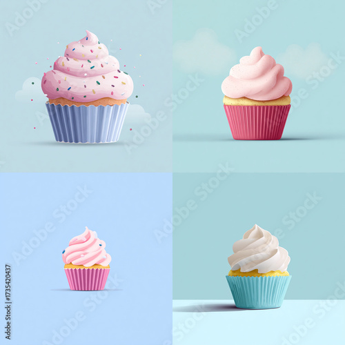 Sweet Symphony – Pastel Cupcake with Whipped Cream Frosting and Sprinkles