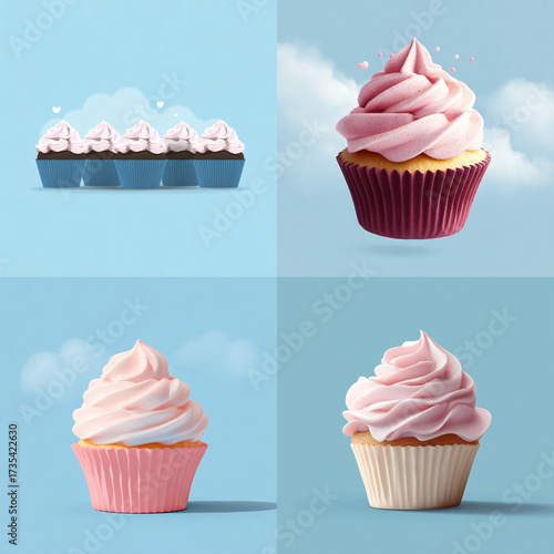 Sweet Symphony – Pastel Cupcake with Whipped Cream Frosting and Sprinkles