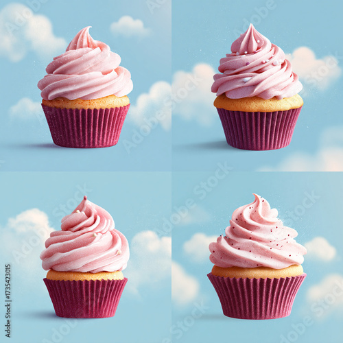 Sweet Symphony – Pastel Cupcake with Whipped Cream Frosting and Sprinkles