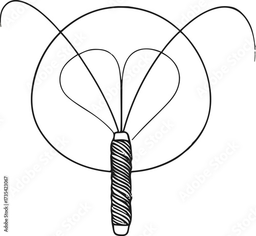 Minimalist single line art of a skipping rope in motion 2