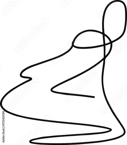 Minimalist single line art of a skipping rope in motion 3