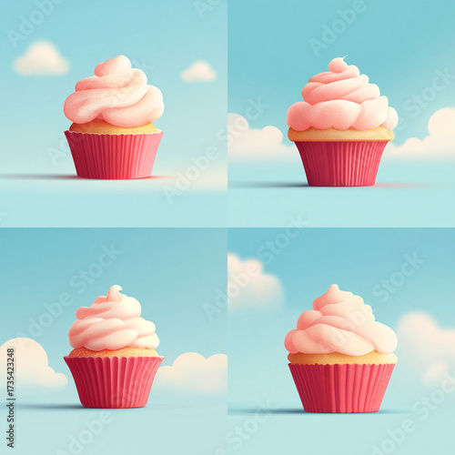 Sweet Symphony – Pastel Cupcake with Whipped Cream Frosting and Sprinkles