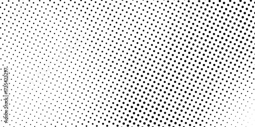 Monochrome gradient halftone dots background. Vector illustration. Abstract small grunge dots on white background