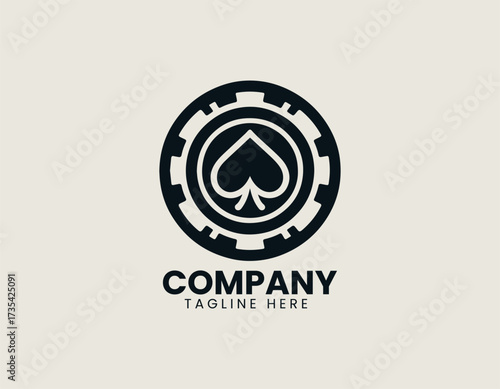Spade Pokerchip vector logo illustration