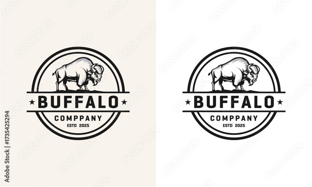 Obraz premium Vintage Buffalo Logo