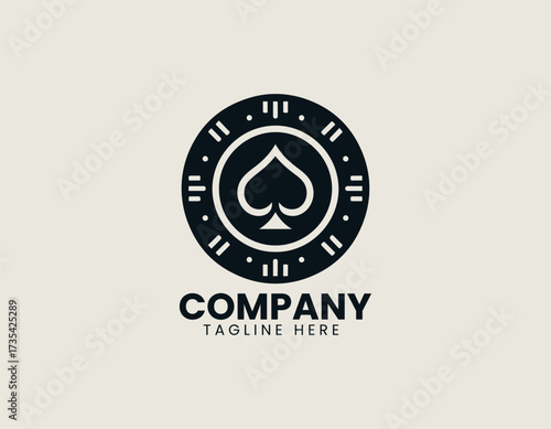 Spade Pokerchip vector logo illustration