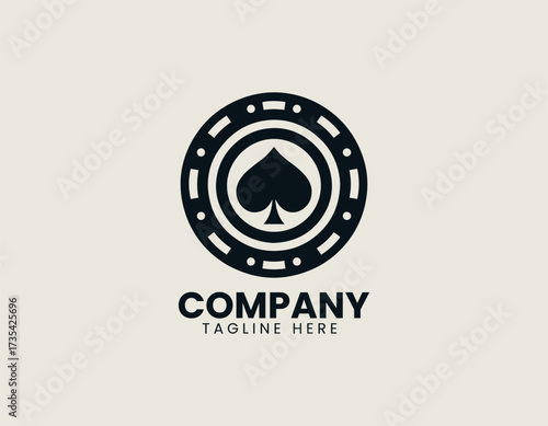 Spade Pokerchip vector logo illustration