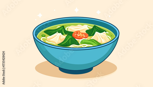 Delicious bowl of vegetable soup.