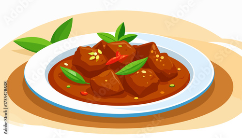 Delicious meat dish with herbs and spices.