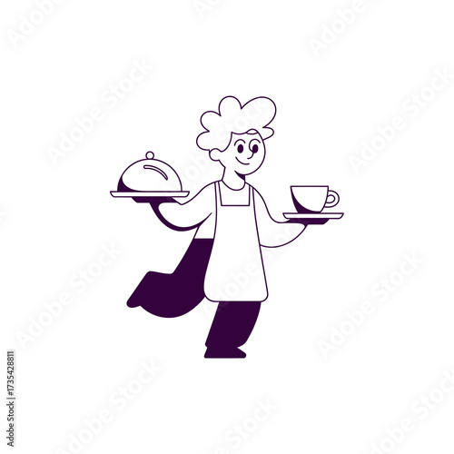 waitress serving tray