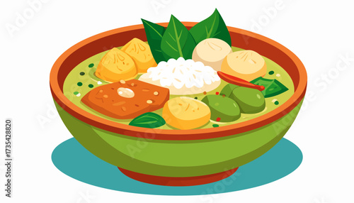 Delicious bowl of traditional Asian soup.