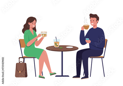 Couple enjoying drinks at a cafe, socializing, dating, lifestyle, relationships, leisure activities, happiness, togetherness, young adults, romantic scenes.