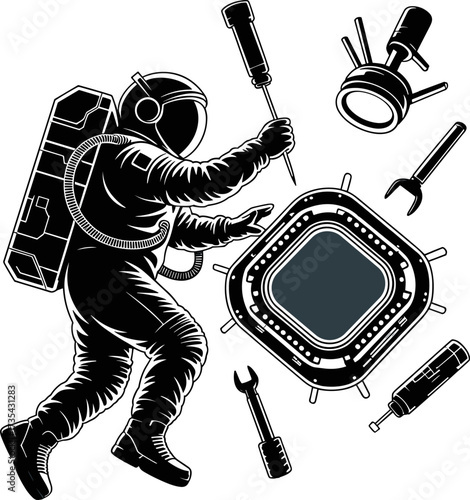 Astronaut Space Exploration Tools and Equipment for Cosmic Missions and Scientific Discoveries in the Vast Universe
