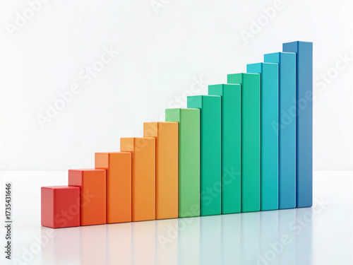 A colorful bar graph showing an upward trend with bars increasing in size from left to right created with generated ai Free Download A colorful bar graph showing an upward trend with bars increasing in size from left to right created with generated ai - GFXLoad