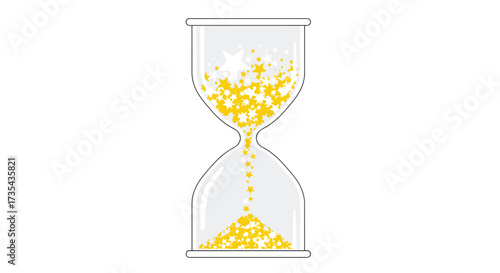 Hourglass filled with golden coins symbolizing time is money concept, Generative AI.