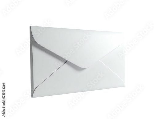 A white, blank envelope angled slightly, against a pure black background