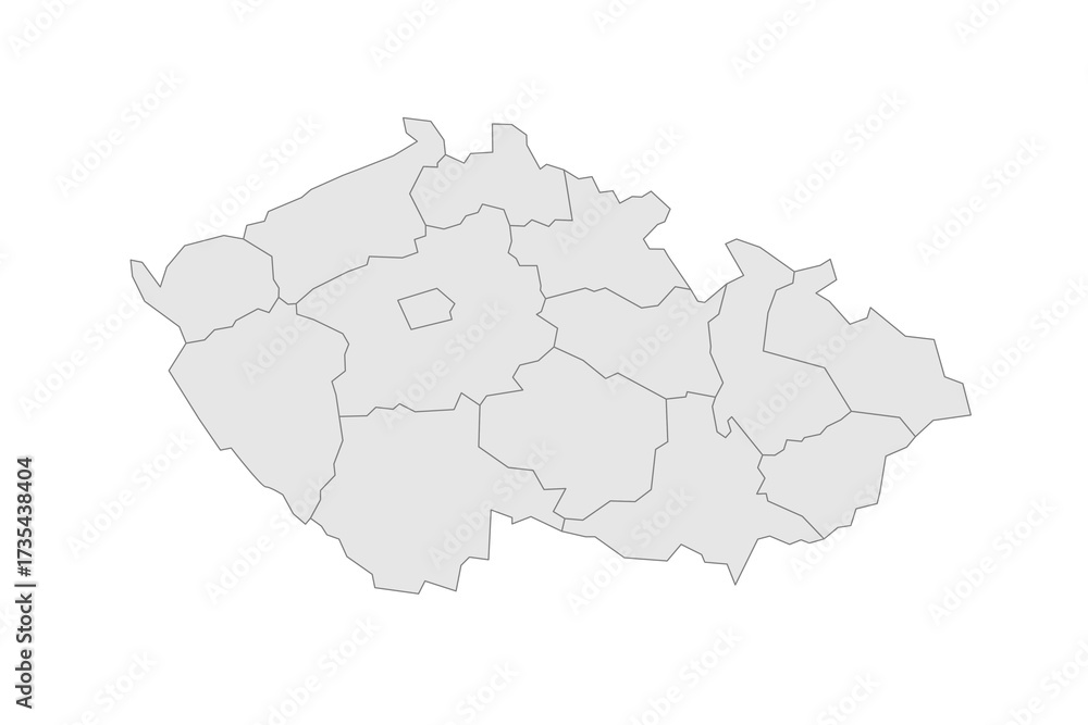 Fototapeta premium Czech Republic political map of administrative divisions - regions. Grey blank vector editable map EPS.