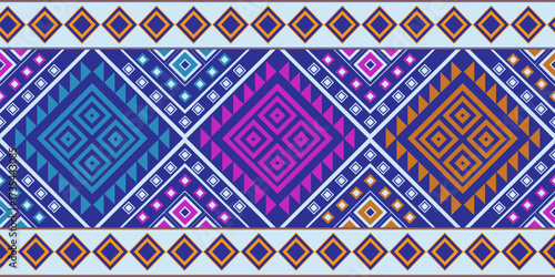 Lao Diamond and Geometric Textile Pattern EPS