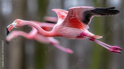 Pink Flamingos in Flight Capturing Grace and Beauty in Nature