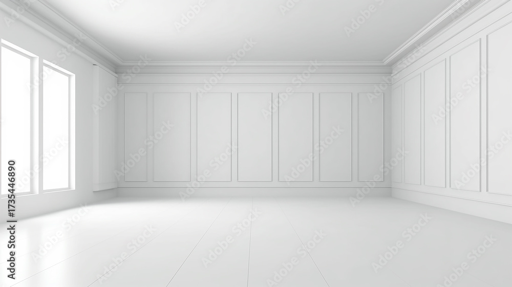 Obraz premium empty white room apartment copy empty space.