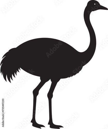  Minimal Ostrich Shape Vector Illustration