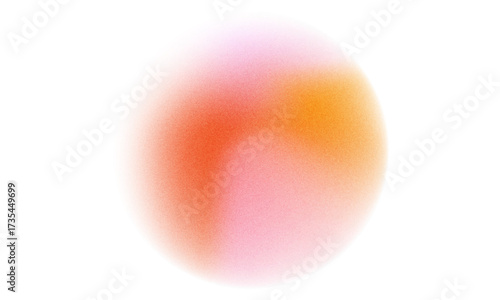 Color gradient, gradation circle, vector grain noise texture holographic blur abstract background. Color watercolor gradient blend mesh of neon iridescent colors gradation