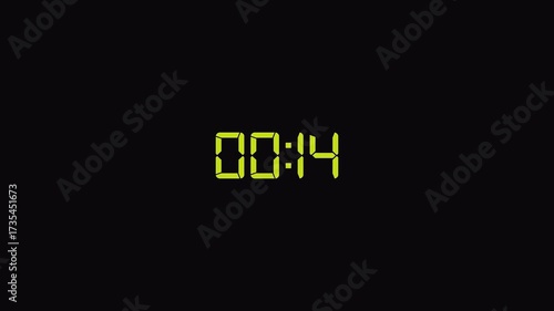 20 seconds countdown timer animation from 20 seconds to 0 seconds with alpha channel, twenty  seconds countdown timer on a transparent background.